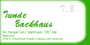 tunde backhaus business card